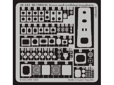 Bf 109G/ K access and scribing templates 1/48 - Hasegawa - image 1