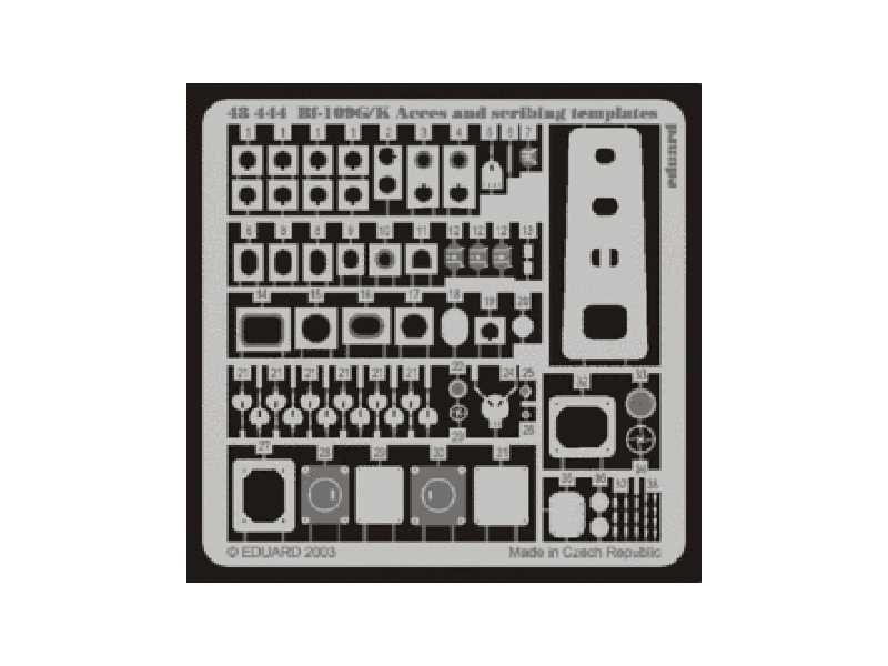 Bf 109G/ K access and scribing templates 1/48 - Hasegawa - image 1