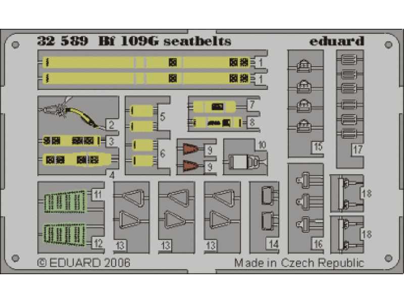 Bf 109G seatbelts 1/32 - Hasegawa - image 1