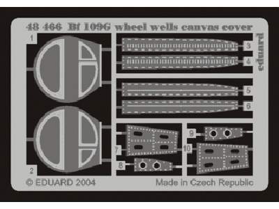 Bf 109G wheel wells canvas cover 1/48 - Hasegawa - image 1