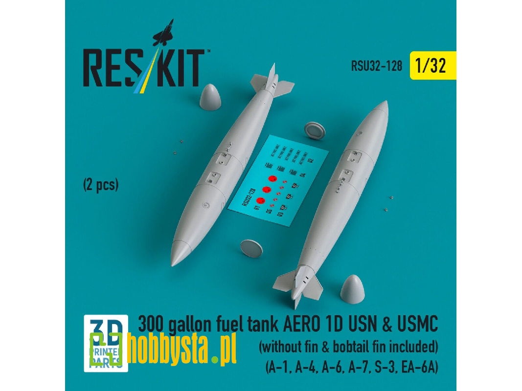 300 Gallon Fuel Tank Aero 1d Usn & Usmc (2 Pcs) (Without Fin & Bobtail Fin Included) (A-1, A-4, A-6, A-7, S-3, Ea-6a) (3d Printe 300 Gallon Fuel Tank Aero 1d Usn & Usmc (2 Pcs) (Without Fin & Bobtail Fin Included) (A-1, A-4, A-6, A-7, S-3, Ea-6a) (3d Printe