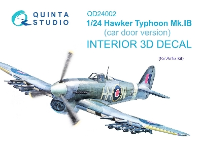 Hawker Typhoon Mk.Ib (Car Door Version) - 3d-printed & Coloured Interior (For Airfix Kits) - image 2