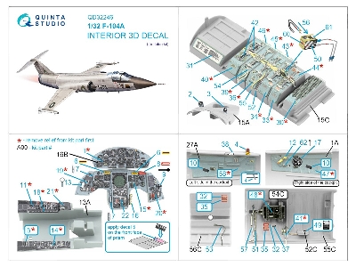 F-104 A - 3d-printed & Coloured Interior On Decal Paper (For Italeri Kits) - image 2