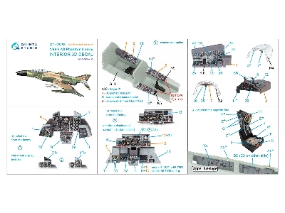 F-4 D Early Phantom Ii - 3d-printed & Coloured Interior On Decal Paper With 3d-printed Resin Part (For Academy Kits) - image 2