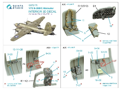 B-26 B Marauder - 3d-printed & Coloured Interior On Decal Paper (For Hasegawa / Eduard And Hobby2000 Kits) - image 2