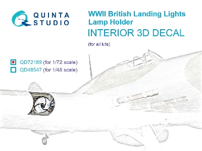 Lamp Holder For Wwii British Landing Lights 3d-printed & Coloured Interior On Decal Paper (For All Kits) - image 1