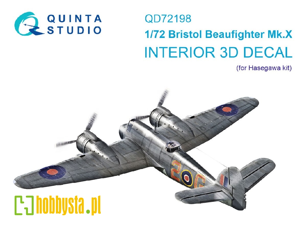 Bristol Beaufighter Mk.X - 3d-printed & Coloured Interior On Decal Paper (For Hasegawa Kits) - image 1 Bristol Beaufighter Mk.X - 3d-printed & Coloured Interior On Decal Paper (For Hasegawa Kits) - image 1