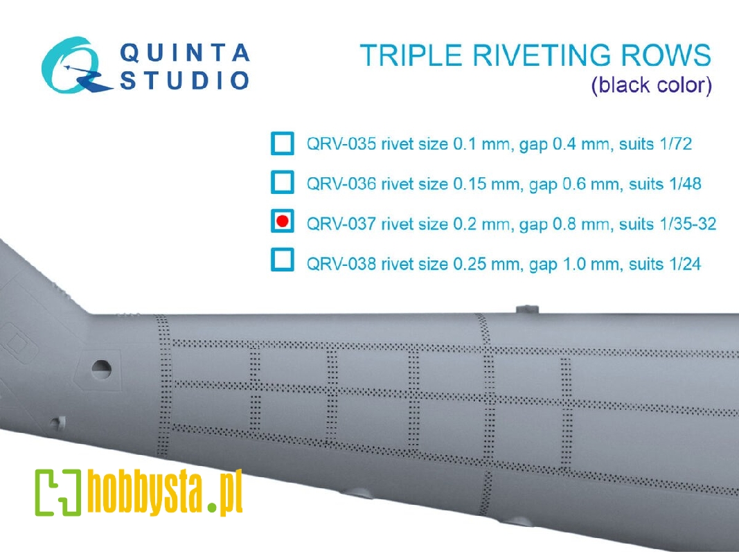 Triple Riveting Rows (Rivet Size 0.20 Mm, Gap 0.8 Mm) - image 1 Triple Riveting Rows (Rivet Size 0.20 Mm, Gap 0.8 Mm) - image 1