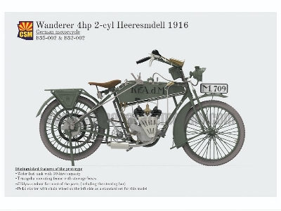 Wanderer 4ps 1916 Heeresmdell Motorcycle (3d-printed) - image 1