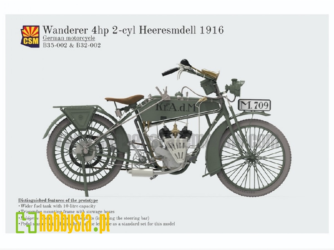 Wanderer 4ps 1916 Heeresmdell Motorcycle (3d-printed) - image 1 Wanderer 4ps 1916 Heeresmdell Motorcycle (3d-printed) - image 1