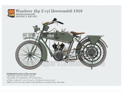 Wanderer 4ps 1916 Heeresmdell Motorcycle (3d-printed) - image 2