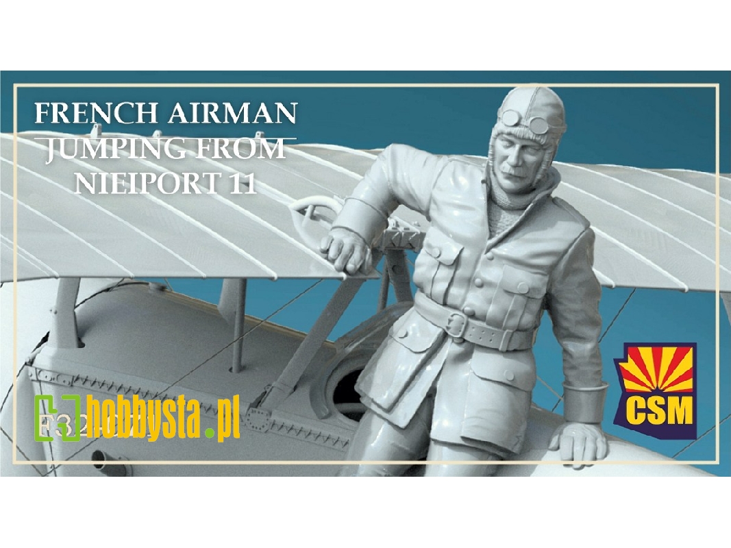 French Airman Jumping From His Nieuport - image 1 French Airman Jumping From His Nieuport - image 1