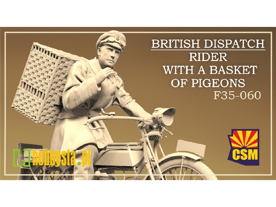 British Dispatch Rider With A Basket Of Pigeons - image 1 British Dispatch Rider With A Basket Of Pigeons - image 1