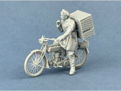 British Dispatch Rider With A Basket Of Pigeons - image 3