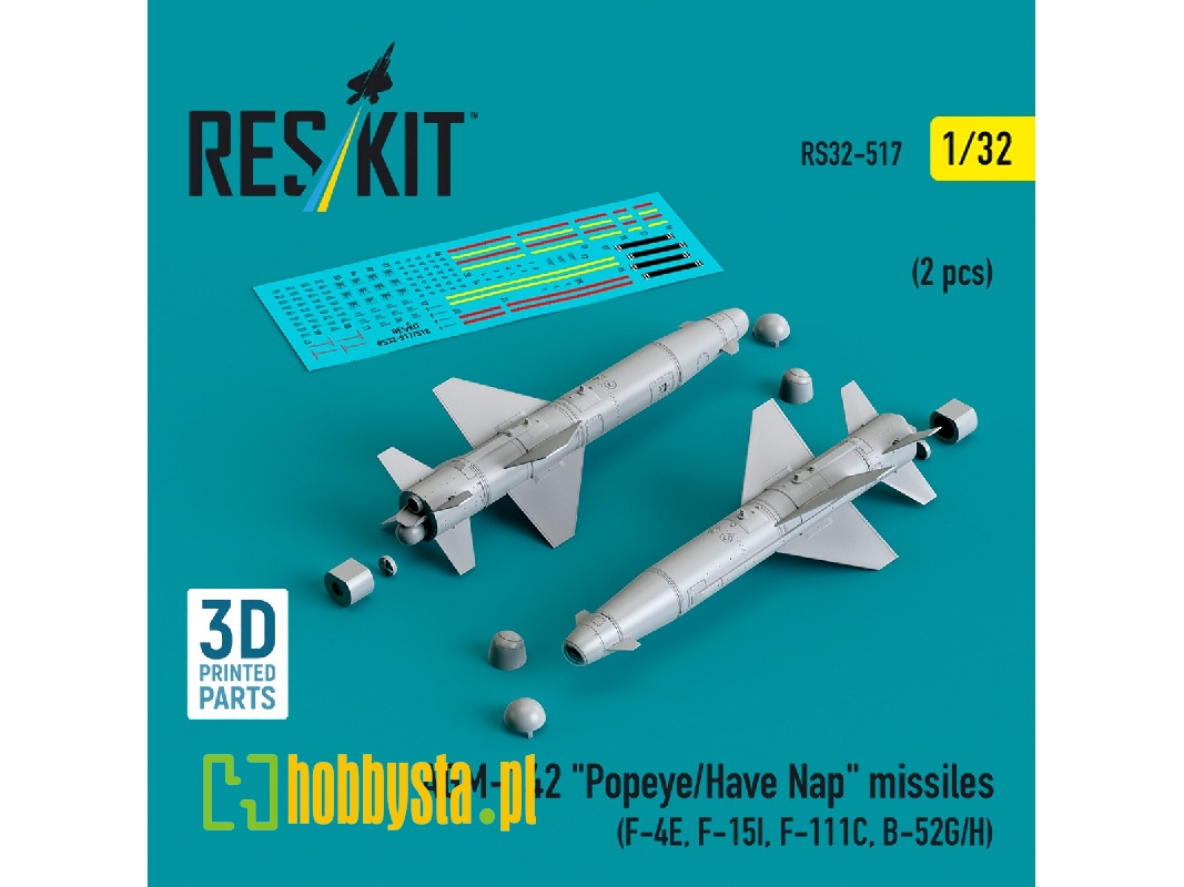 Agm-142 'popeye/Have Nap' Missiles (2pcs) (F-4e, F-15i, F-111c, B-52g/H) (3d Printed) - image 1 Agm-142 'popeye/Have Nap' Missiles (2pcs) (F-4e, F-15i, F-111c, B-52g/H) (3d Printed) - image 1