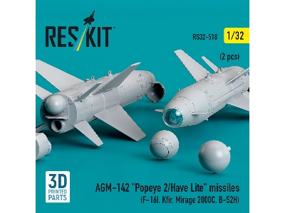 Agm-142 'popeye 2/Have Lite' Missiles (2pcs) (F-16i, Kfir, Mirage 2000c, B-52h) (3d Printed) - image 2