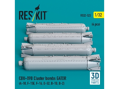 Cbu-89b Cluster Bombs Gator (4pcs) (A-10, F-15e, F-16, B-52, B-1b, B-2) (3d Printed) - image 1