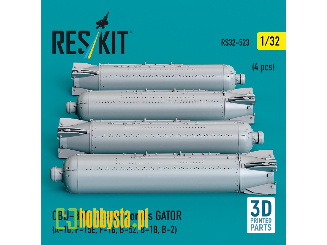 Cbu-89b Cluster Bombs Gator (4pcs) (A-10, F-15e, F-16, B-52, B-1b, B-2) (3d Printed) - image 1 Cbu-89b Cluster Bombs Gator (4pcs) (A-10, F-15e, F-16, B-52, B-1b, B-2) (3d Printed) - image 1