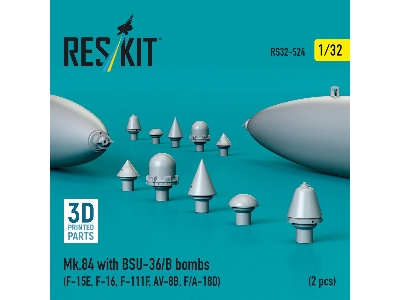 Mk.84 With Bsu-36/B Bombs (2pcs) (F-15e, F-16, F-111f, Av-8b, F/A-18d) (3d Printed) - image 2
