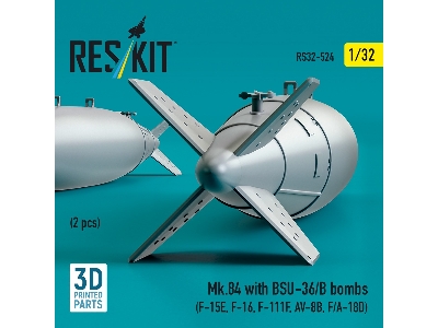 Mk.84 With Bsu-36/B Bombs (2pcs) (F-15e, F-16, F-111f, Av-8b, F/A-18d) (3d Printed) - image 3