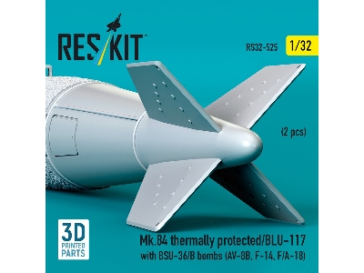Mk.84 Thermally Protected/Blu-117 With Bsu-36/B Bombs (2pcs) (Av-8b, F-14, F/A-18) (3d Printed) - image 3