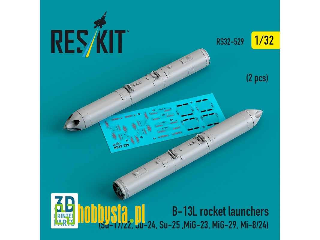 B-13l Rocket Launchers (2pcs) (Su-17/22, Su-24, Su-25 ,mig-23, Mig-29, Mi-8/24) (3d Printed) - image 1 B-13l Rocket Launchers (2pcs) (Su-17/22, Su-24, Su-25 ,mig-23, Mig-29, Mi-8/24) (3d Printed) - image 1