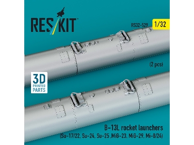 B-13l Rocket Launchers (2pcs) (Su-17/22, Su-24, Su-25 ,mig-23, Mig-29, Mi-8/24) (3d Printed) - image 3