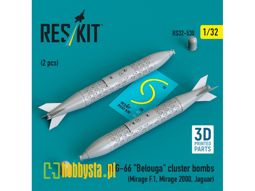 Blg-66 'belouga' Cluster Bombs (2pcs) (Mirage F.1, Mirage 2000, Jaguar) (3d Printed) - image 1 Blg-66 'belouga' Cluster Bombs (2pcs) (Mirage F.1, Mirage 2000, Jaguar) (3d Printed) - image 1