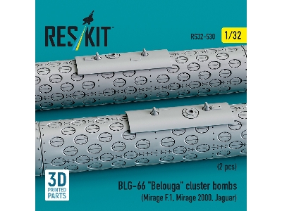 Blg-66 'belouga' Cluster Bombs (2pcs) (Mirage F.1, Mirage 2000, Jaguar) (3d Printed) - image 3