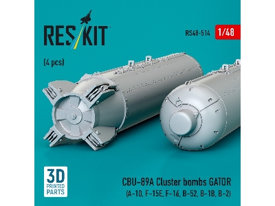 Cbu-89a Cluster Bombs Gator (4pcs) (A-10, F-15e, F-16, B-52, B-1b, B-2) (3d Printed) - image 3