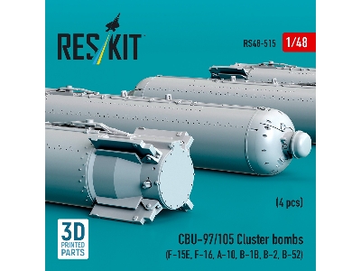 Cbu-97/105 Cluster Bombs (4pcs) (F-15e, F-16, A-10, B-1b, B-2, B-52) (3d Printed) - image 3