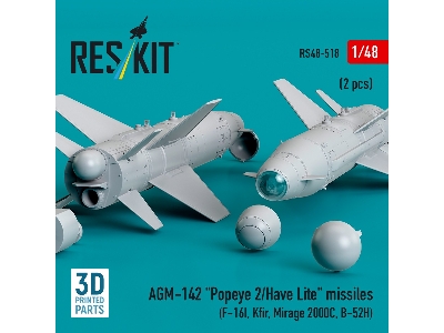 Agm-142 'popeye 2/Have Lite' Missiles (2pcs) (F-16i, Kfir, Mirage 2000c, B-52h) (3d Printed) - image 1