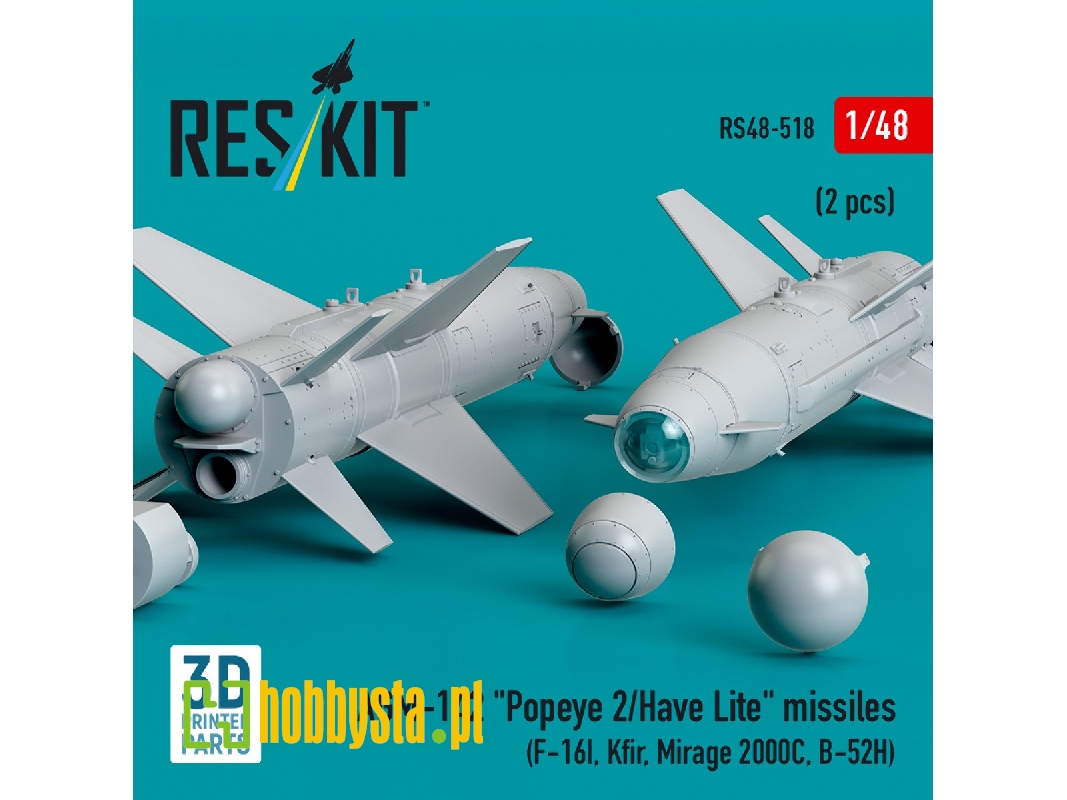 Agm-142 'popeye 2/Have Lite' Missiles (2pcs) (F-16i, Kfir, Mirage 2000c, B-52h) (3d Printed) - image 1 Agm-142 'popeye 2/Have Lite' Missiles (2pcs) (F-16i, Kfir, Mirage 2000c, B-52h) (3d Printed) - image 1