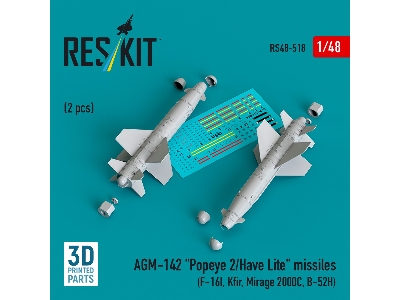 Agm-142 'popeye 2/Have Lite' Missiles (2pcs) (F-16i, Kfir, Mirage 2000c, B-52h) (3d Printed) - image 2