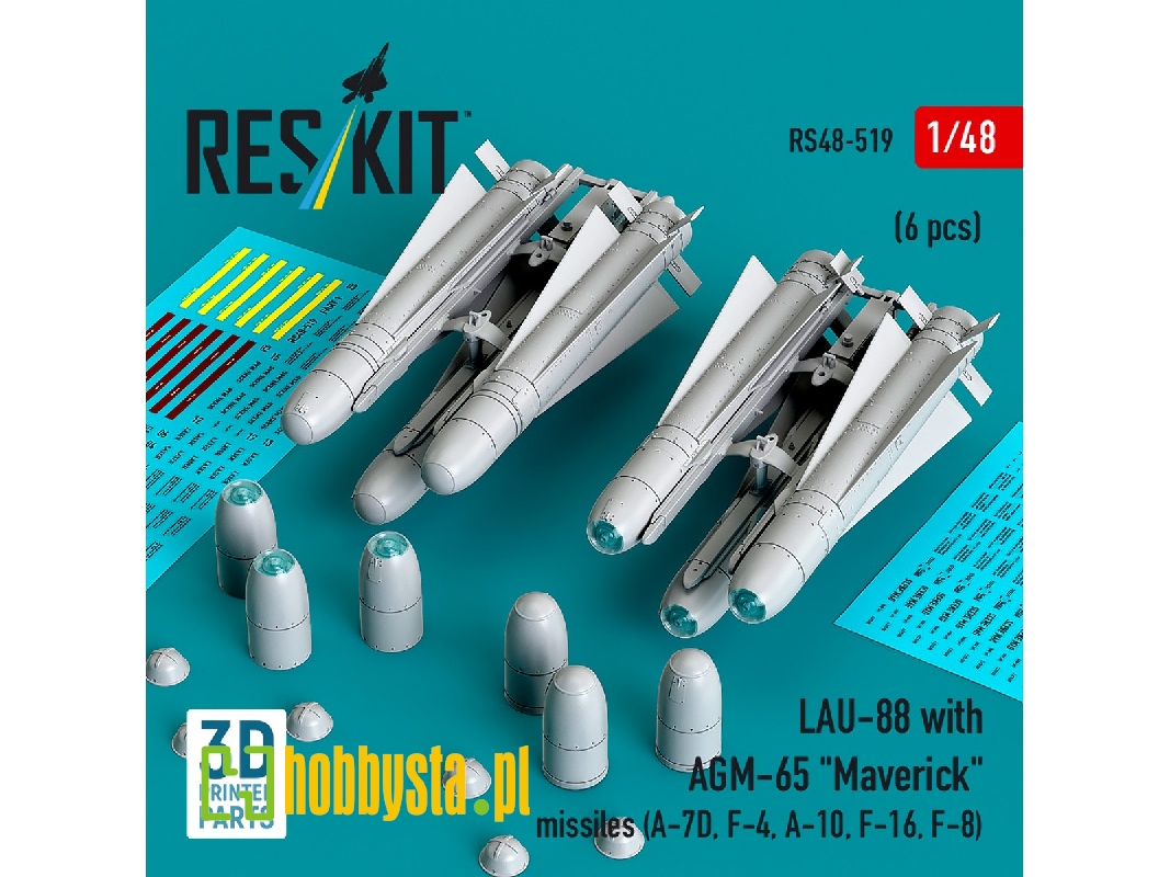 Lau-88 With (2pcs) Agm-65 'maverick' Missiles (6pcs) (A-7d, F-4, A-10, F-16) (3d Printed) - image 1 Lau-88 With (2pcs) Agm-65 'maverick' Missiles (6pcs) (A-7d, F-4, A-10, F-16) (3d Printed) - image 1