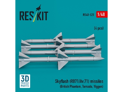 Skyflash (Rb71/Av.71) Missiles (4pcs) (British Phantom, Tornado, Viggen) (3d Printed) - image 2