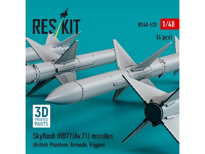 Skyflash (Rb71/Av.71) Missiles (4pcs) (British Phantom, Tornado, Viggen) (3d Printed) - image 3