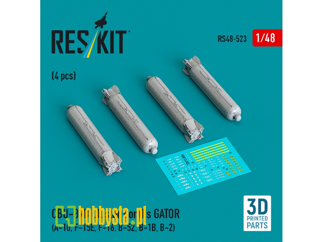 Cbu-89b Cluster Bombs Gator (4pcs) (A-10, F-15e, F-16, B-52, B-1b, B-2) (3d Printed) - image 1 Cbu-89b Cluster Bombs Gator (4pcs) (A-10, F-15e, F-16, B-52, B-1b, B-2) (3d Printed) - image 1
