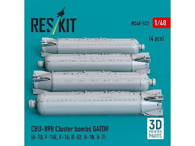 Cbu-89b Cluster Bombs Gator (4pcs) (A-10, F-15e, F-16, B-52, B-1b, B-2) (3d Printed) - image 2