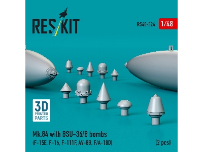 Mk.84 With Bsu-36/B Bombs (2pcs) (F-15e, F-16, F-111f, Av-8b, F/A-18d) (3d Printed) - image 1