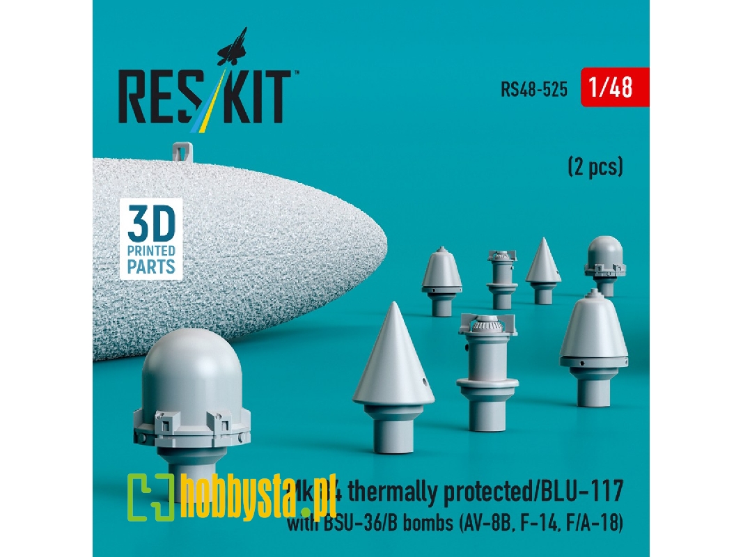 Mk.84 Thermally Protected/Blu-117 With Bsu-36/B Bombs (2pcs) (Av-8b, F-14, F/A-18) (3d Printed) - image 1 Mk.84 Thermally Protected/Blu-117 With Bsu-36/B Bombs (2pcs) (Av-8b, F-14, F/A-18) (3d Printed) - image 1