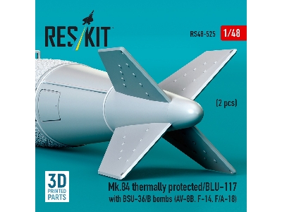 Mk.84 Thermally Protected/Blu-117 With Bsu-36/B Bombs (2pcs) (Av-8b, F-14, F/A-18) (3d Printed) - image 3