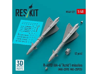 R-40td (Aa-6 'acrid') Missiles (2pcs) (Mig-25pd, Mig-25pds) (3d Printed) - image 2