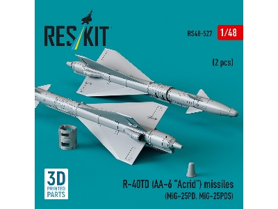 R-40td (Aa-6 'acrid') Missiles (2pcs) (Mig-25pd, Mig-25pds) (3d Printed) - image 3