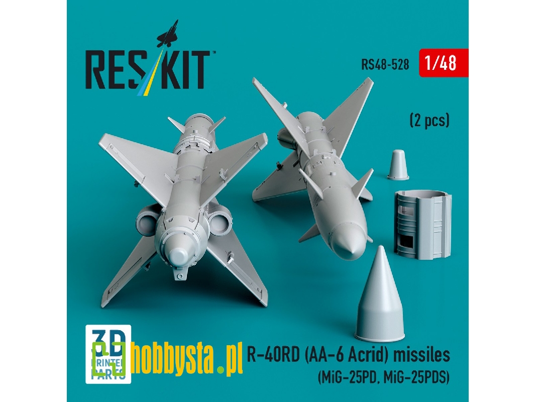 R-40rd (Aa-6 'acrid') Missiles (2pcs) (Mig-25pd, Mig-25pds) (3d Printed) - image 1 R-40rd (Aa-6 'acrid') Missiles (2pcs) (Mig-25pd, Mig-25pds) (3d Printed) - image 1