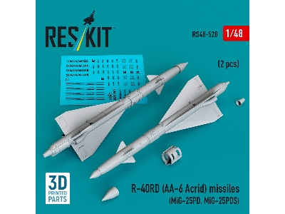R-40rd (Aa-6 'acrid') Missiles (2pcs) (Mig-25pd, Mig-25pds) (3d Printed) - image 2