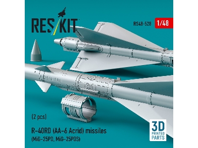 R-40rd (Aa-6 'acrid') Missiles (2pcs) (Mig-25pd, Mig-25pds) (3d Printed) - image 3