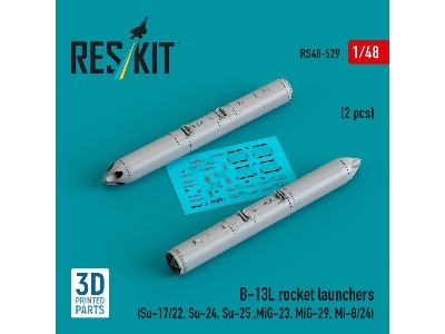 B-13l Rocket Launchers (2pcs) (Su-17/22, Su-24, Su-25 ,mig-23, Mig-29, Mi-8/24) (3d Printed) - image 1