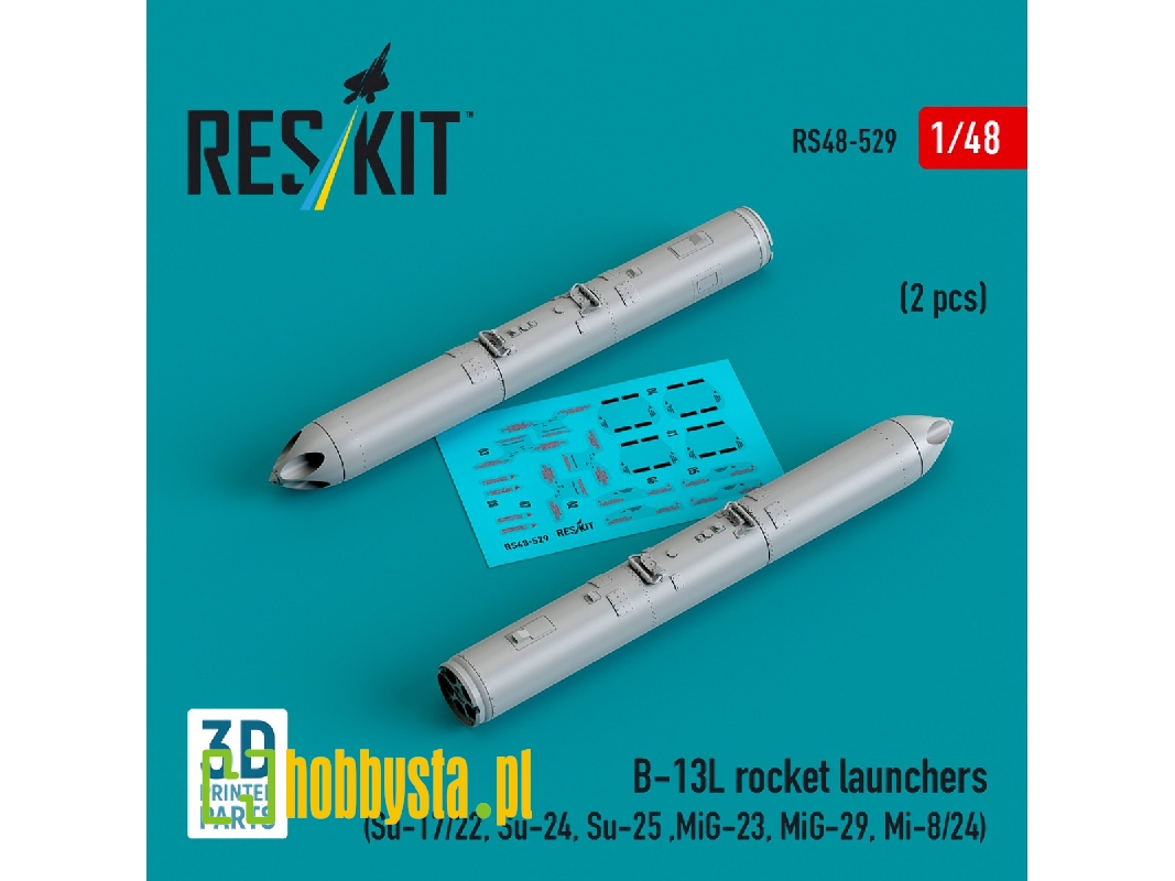 B-13l Rocket Launchers (2pcs) (Su-17/22, Su-24, Su-25 ,mig-23, Mig-29, Mi-8/24) (3d Printed) - image 1 B-13l Rocket Launchers (2pcs) (Su-17/22, Su-24, Su-25 ,mig-23, Mig-29, Mi-8/24) (3d Printed) - image 1