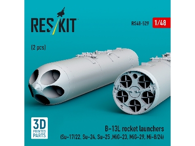 B-13l Rocket Launchers (2pcs) (Su-17/22, Su-24, Su-25 ,mig-23, Mig-29, Mi-8/24) (3d Printed) - image 2